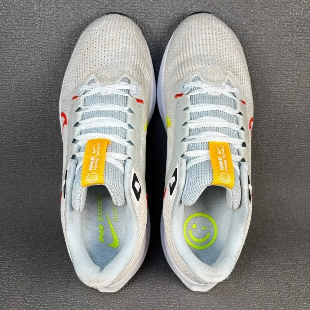 🔴 Nike Air Zoom Pegasus 40 Women`s Size 9 Grey Yellow Running Shoes DV3854-102